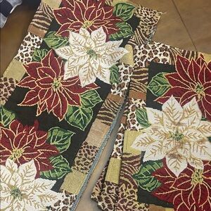 Festive Poinsettia Table Runner Set
